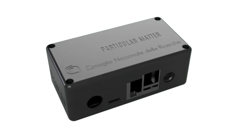 Assembled 3D-printed enclosure, closed